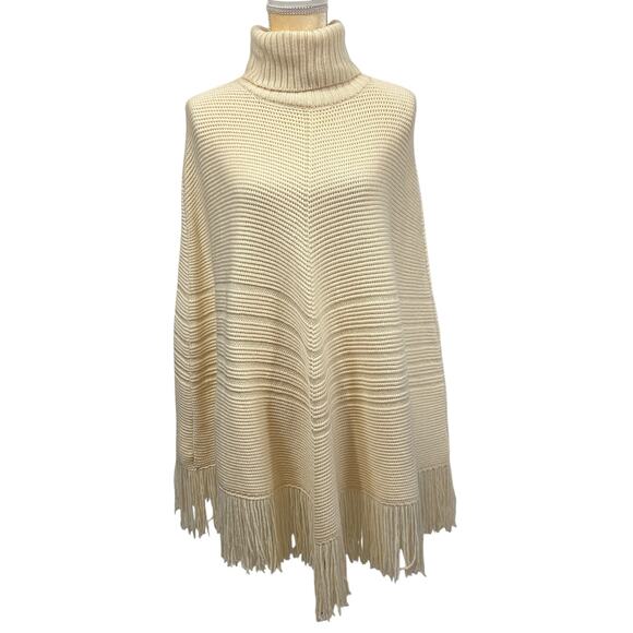 Banana Republic Cream Turtleneck Poncho - Picture 1 of 6